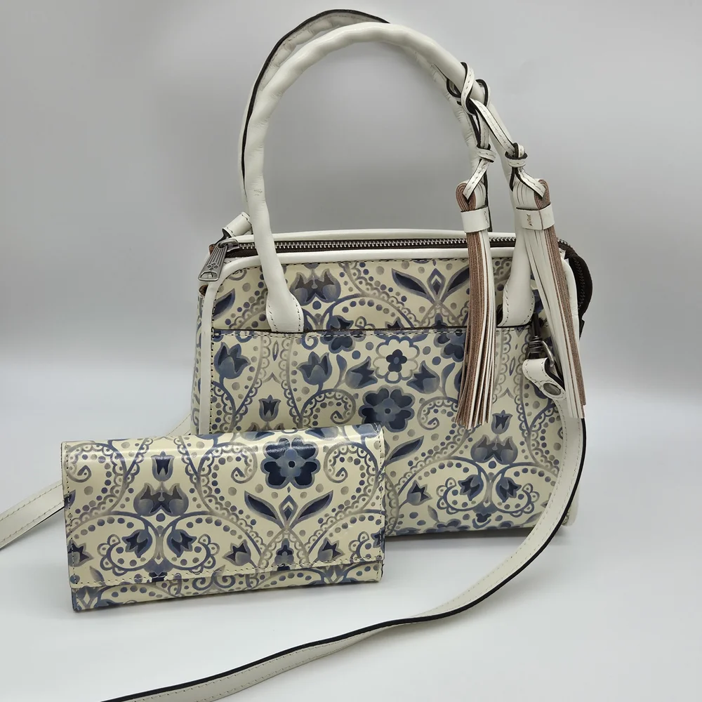 Rare Like New Patricia Nash Small Leather Paris Satchel Crossbody Terresa Wallet - Picture 1 of 16